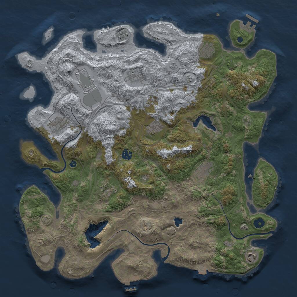 Rust Map: Procedural Map, Size: 4250, Seed: 1289663961, 16 Monuments