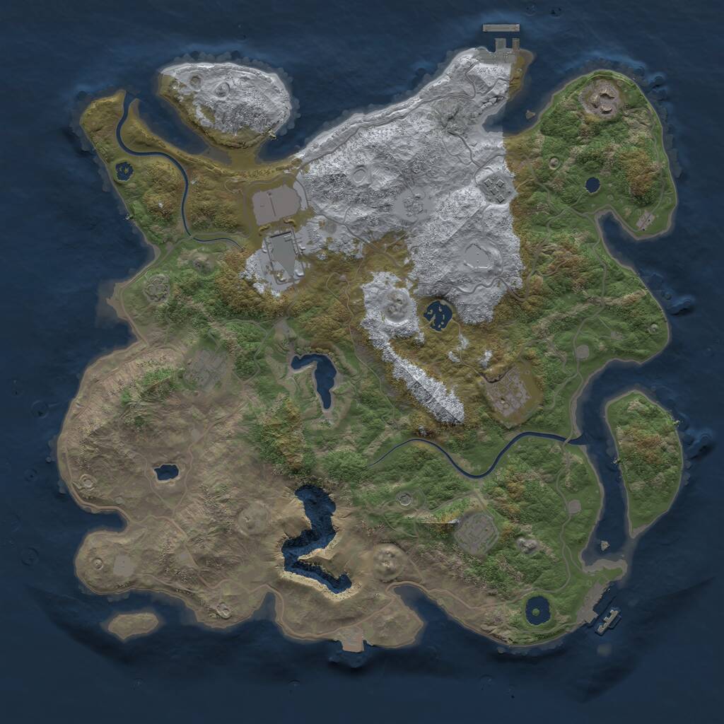 Rust Map: Procedural Map, Size: 4000, Seed: 28999, 13 Monuments