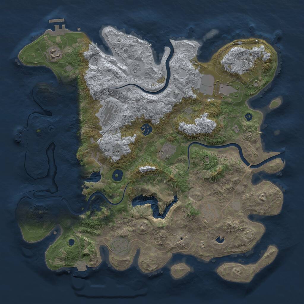 Rust Map: Procedural Map, Size: 4000, Seed: 31414, 15 Monuments