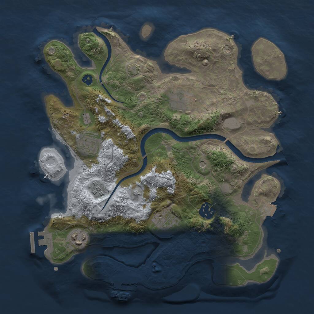 Rust Map: Procedural Map, Size: 3000, Seed: 29704, 11 Monuments