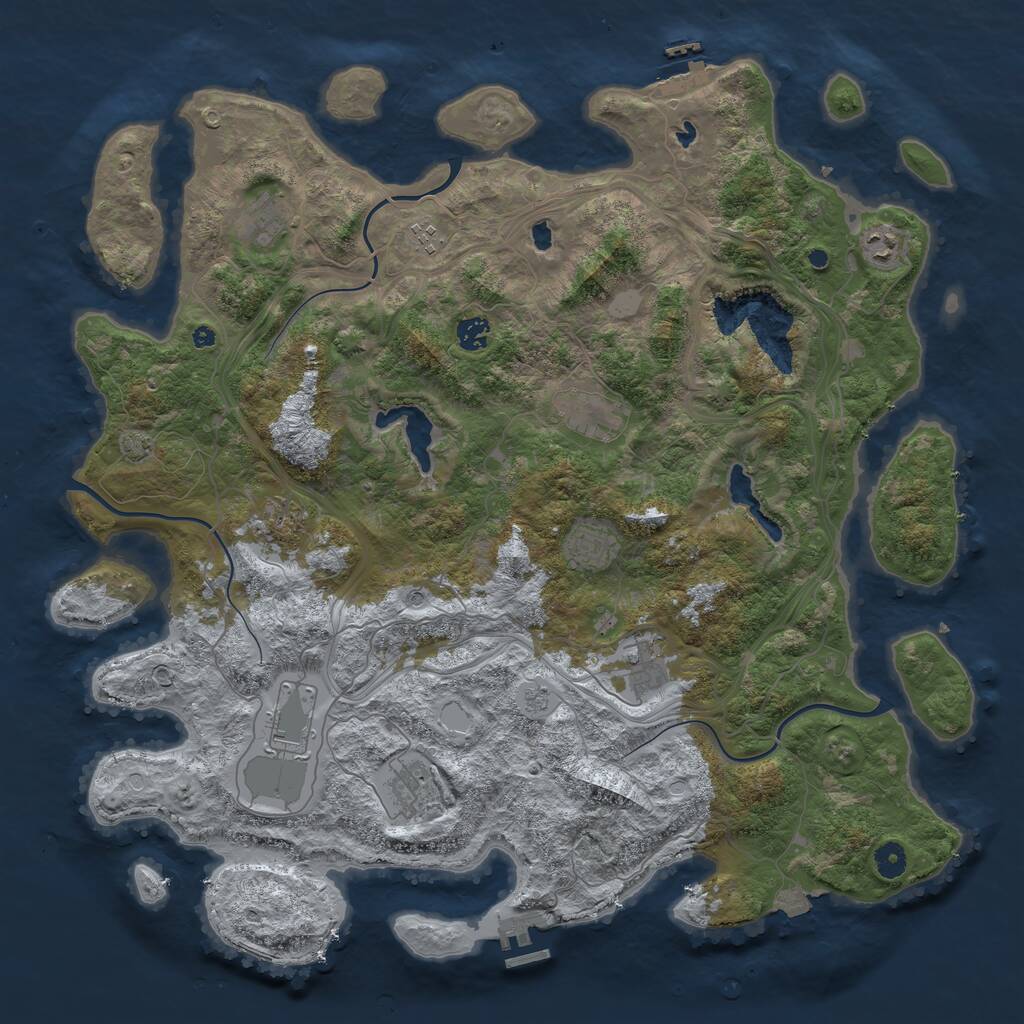 Rust Map: Procedural Map, Size: 4550, Seed: 925855940, 16 Monuments