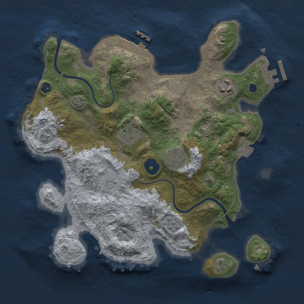 Rust Map: Procedural Map, Size: 3000, Seed: 723594, 10 Monuments