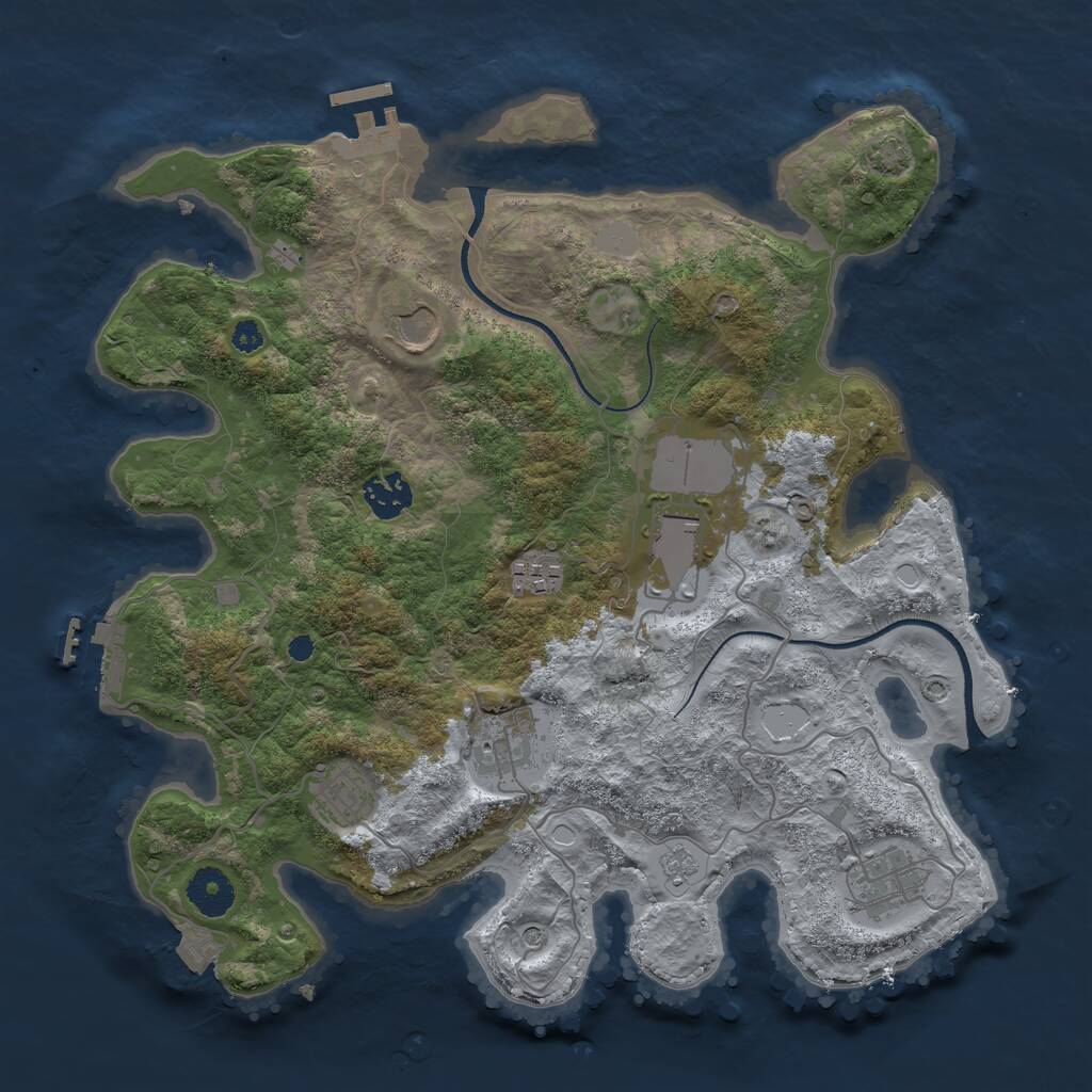 Rust Map: Procedural Map, Size: 3500, Seed: 10512, 13 Monuments