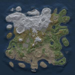 Thumbnail Rust Map: Procedural Map, Size: 3500, Seed: 83756573, 13 Monuments