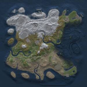 Thumbnail Rust Map: Procedural Map, Size: 3500, Seed: 83756573, 14 Monuments