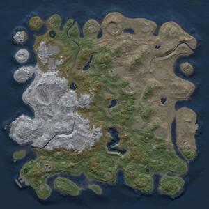 Thumbnail Rust Map: Procedural Map, Size: 4500, Seed: 5491024, 17 Monuments