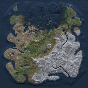 Thumbnail Rust Map: Procedural Map, Size: 4500, Seed: 869576, 16 Monuments