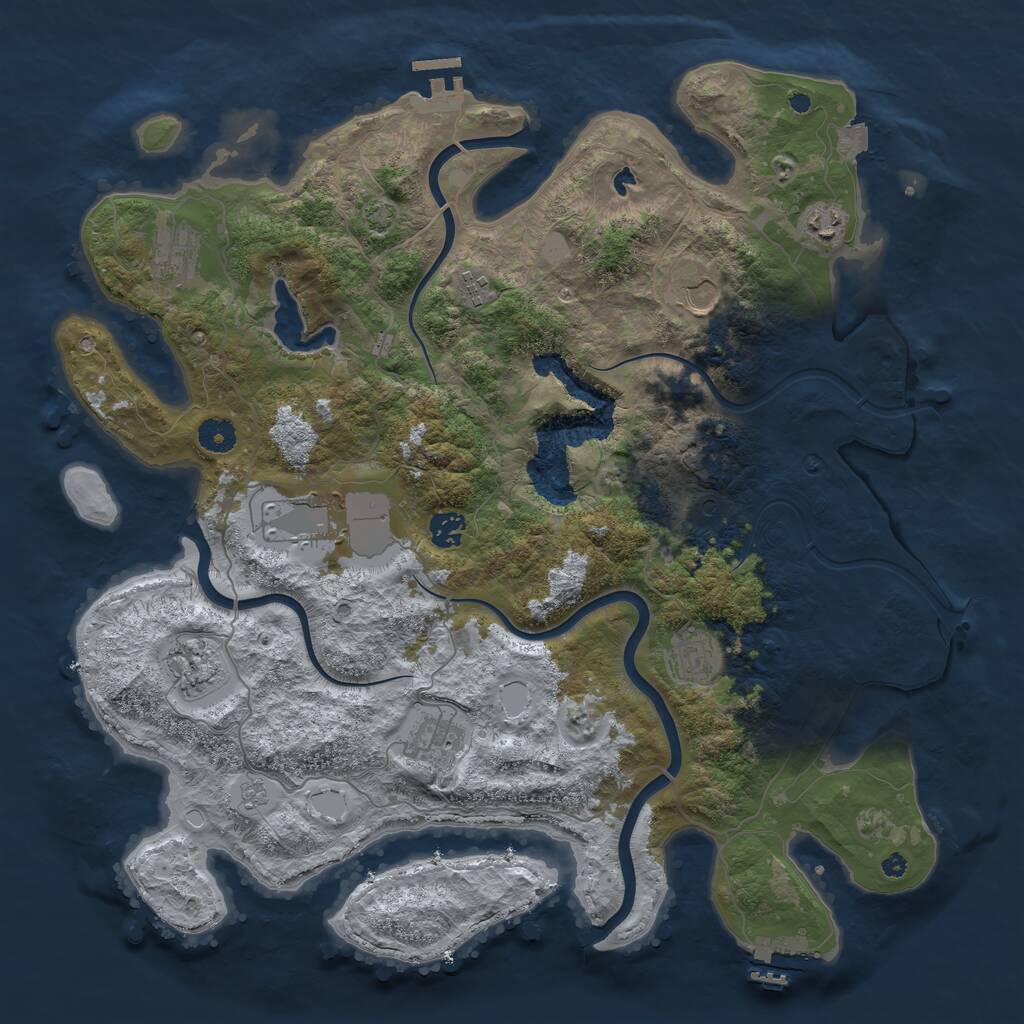 Rust Map: Procedural Map, Size: 4200, Seed: 33404210, 15 Monuments