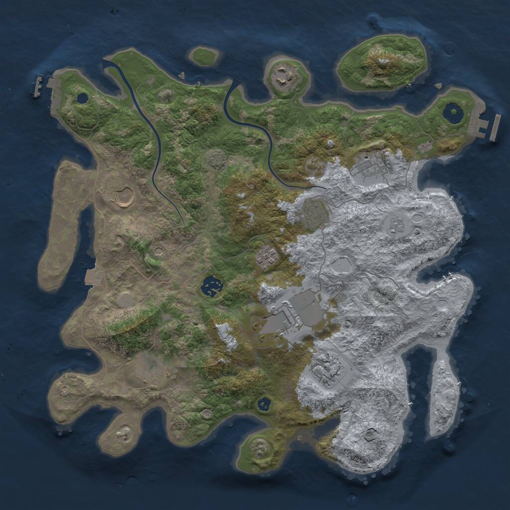 Rust Map: Procedural Map, Size: 3750, Seed: 49973, 15 Monuments