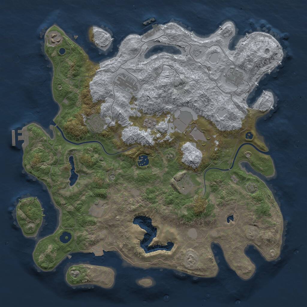 Rust Map: Procedural Map, Size: 4000, Seed: 1334778220, 15 Monuments