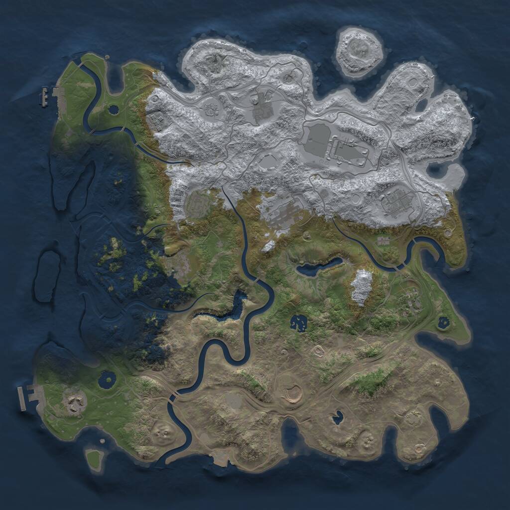 Rust Map: Procedural Map, Size: 4250, Seed: 1303418121, 17 Monuments
