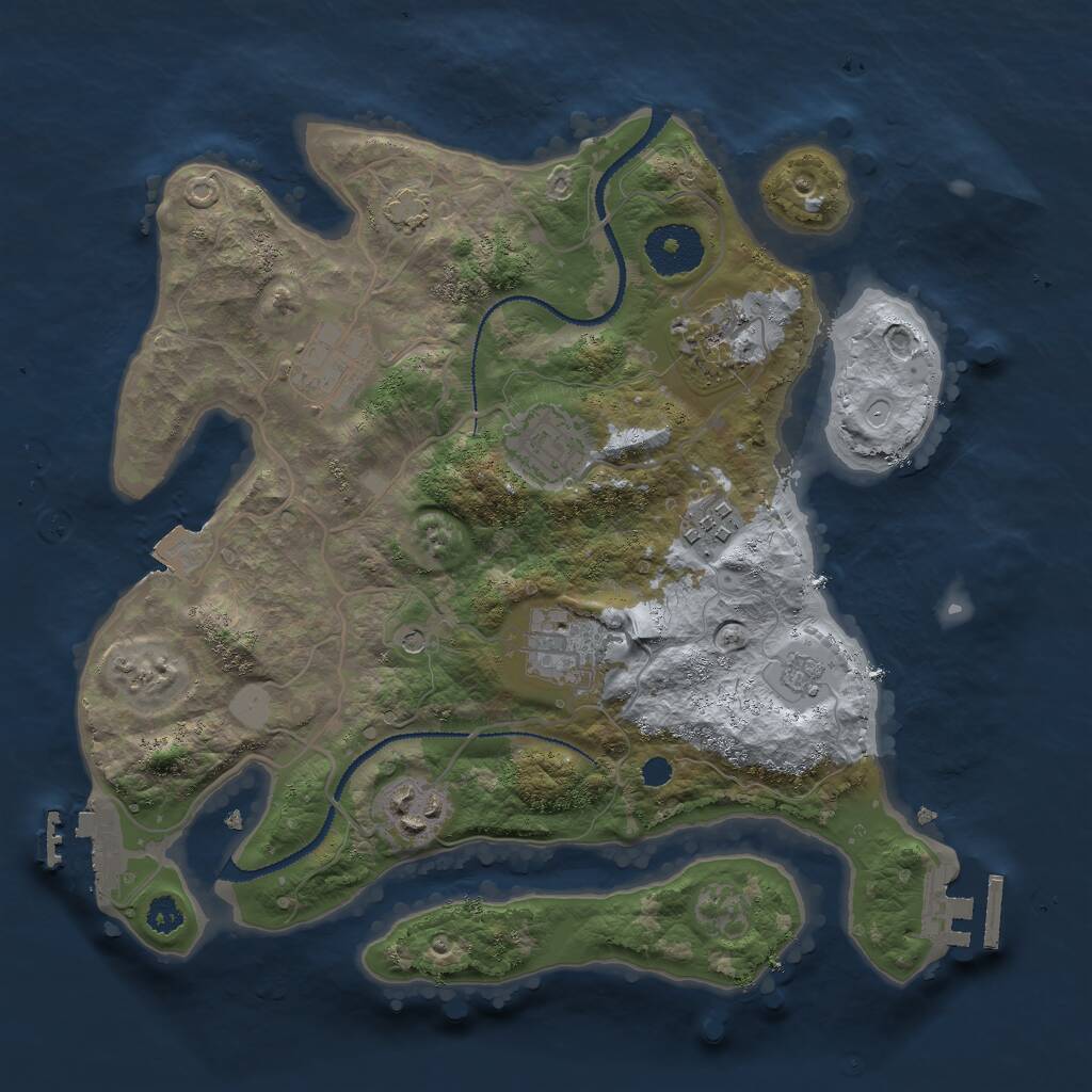 Rust Map: Procedural Map, Size: 3000, Seed: 3516204, 12 Monuments