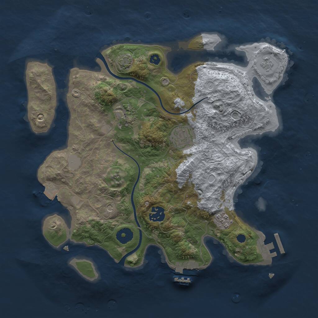 Rust Map: Procedural Map, Size: 3000, Seed: 1289737400, 10 Monuments