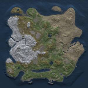 Thumbnail Rust Map: Procedural Map, Size: 3750, Seed: 96298566, 17 Monuments