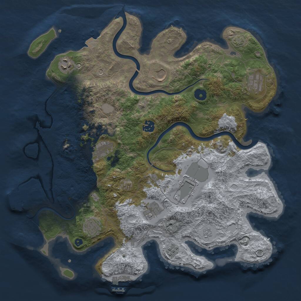 Rust Map: Procedural Map, Size: 3750, Seed: 1867603213, 15 Monuments