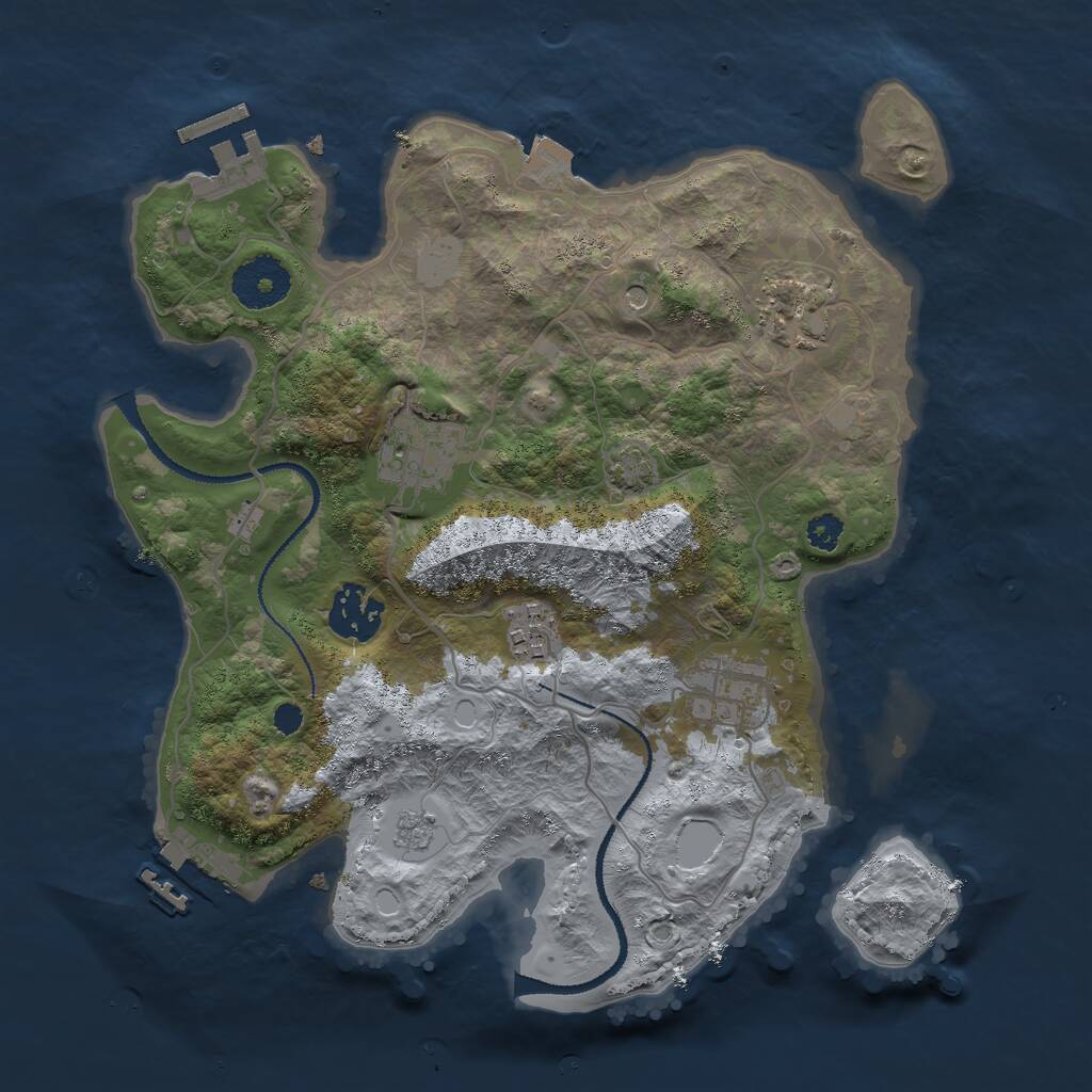 Rust Map: Procedural Map, Size: 3000, Seed: 915160523, 11 Monuments