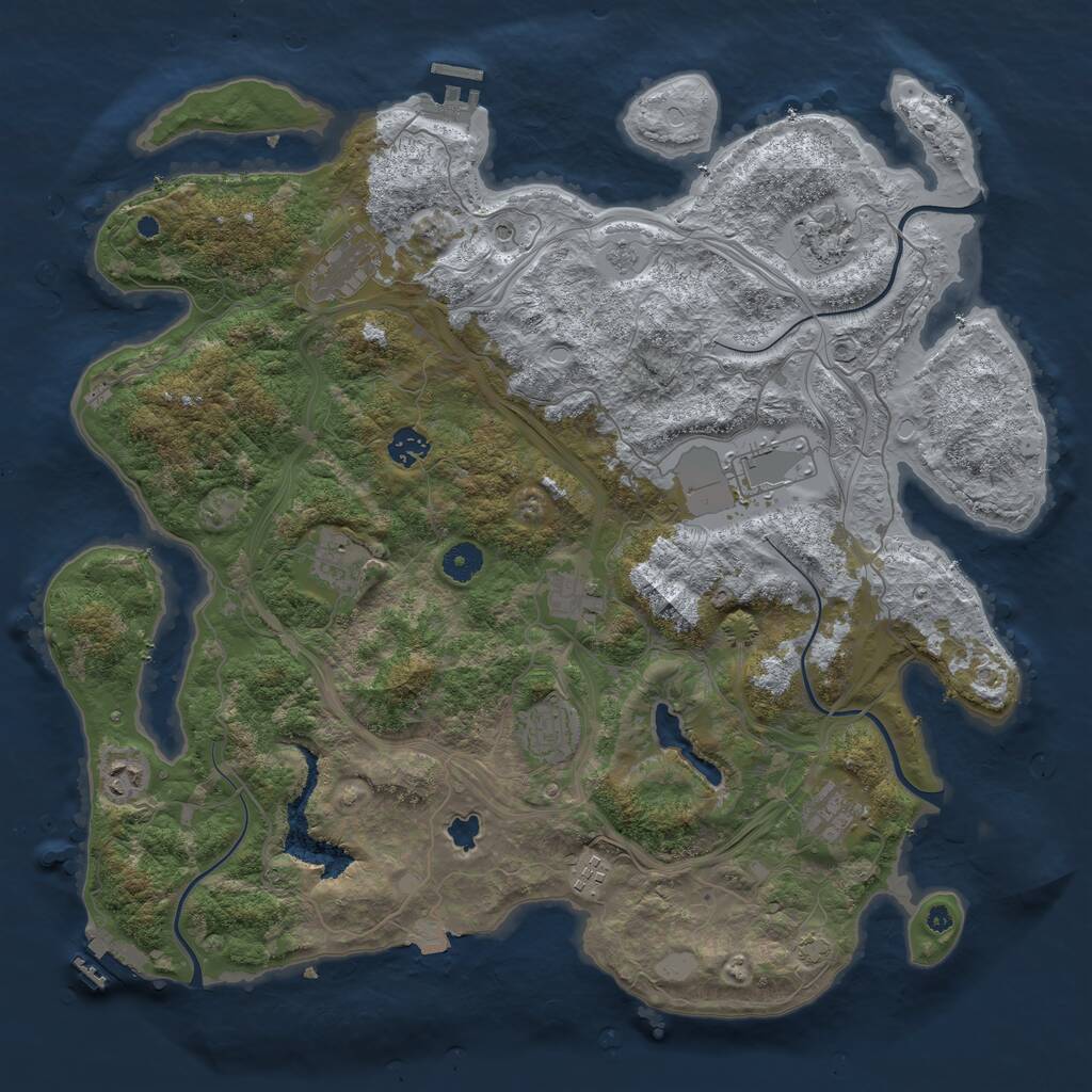 Rust Map: Procedural Map, Size: 4250, Seed: 23629, 16 Monuments