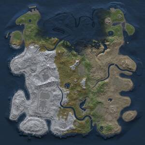 Thumbnail Rust Map: Procedural Map, Size: 4000, Seed: 1833170266, 15 Monuments