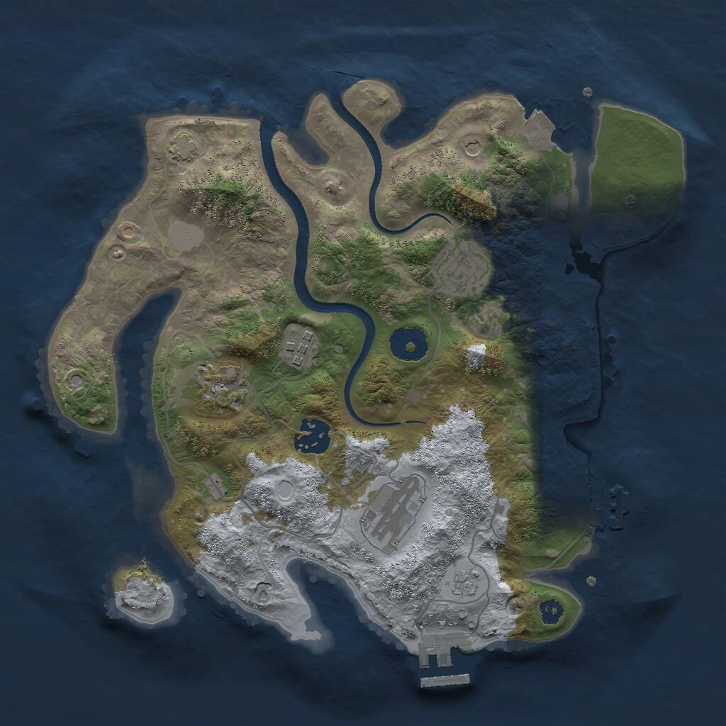 Rust Map: Procedural Map, Size: 3000, Seed: 2136444616, 11 Monuments
