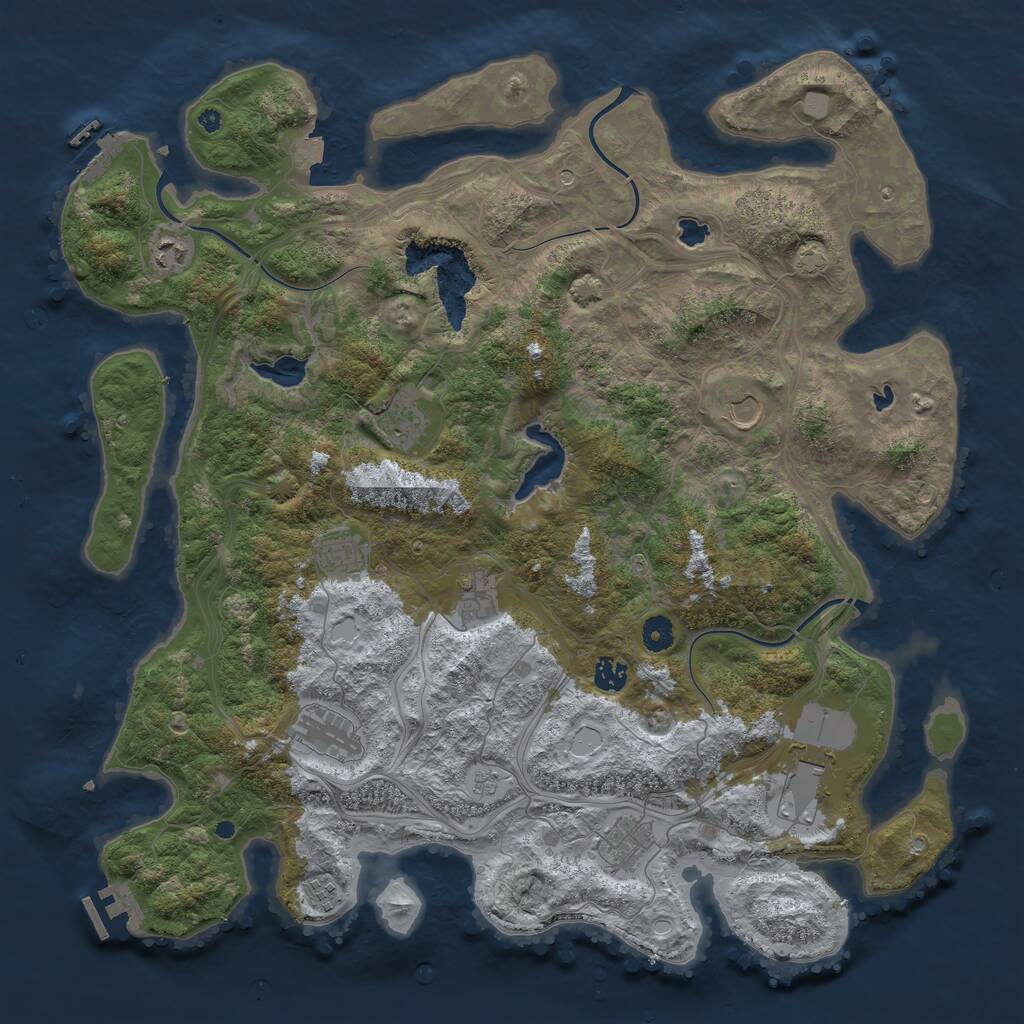 Rust Map: Procedural Map, Size: 4500, Seed: 783724917, 16 Monuments
