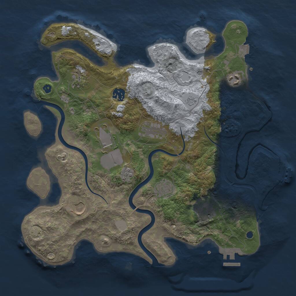 Rust Map: Procedural Map, Size: 3500, Seed: 2062932975, 15 Monuments