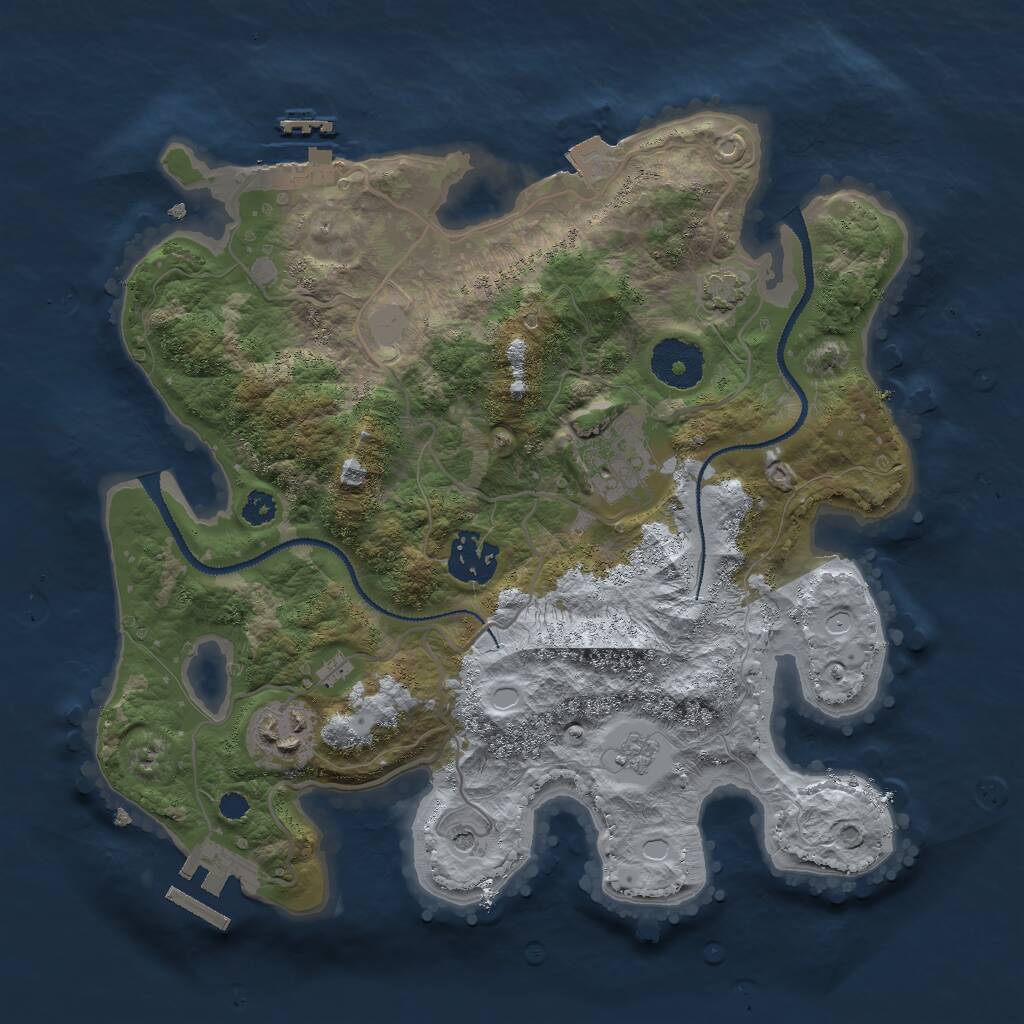 Rust Map: Procedural Map, Size: 3000, Seed: 3111997, 9 Monuments