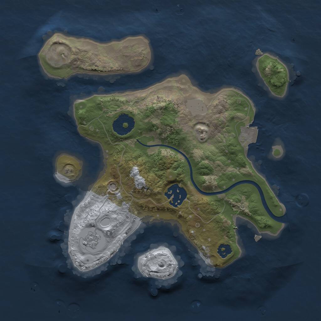 Rust Map: Procedural Map, Size: 2300, Seed: 35000, 3 Monuments