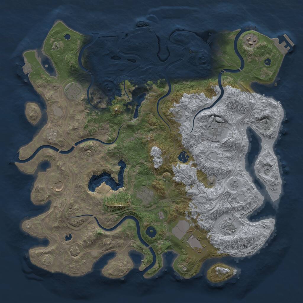 Rust Map: Procedural Map, Size: 4250, Seed: 878111109, 15 Monuments