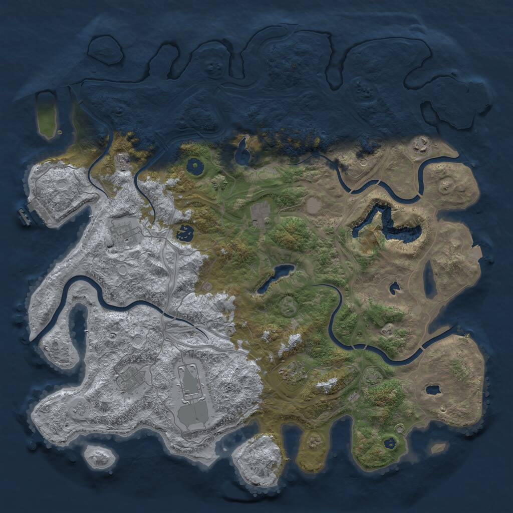 Rust Map: Procedural Map, Size: 4500, Seed: 109912345, 14 Monuments