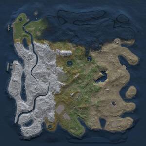 Thumbnail Rust Map: Procedural Map, Size: 4000, Seed: 1273486808, 13 Monuments