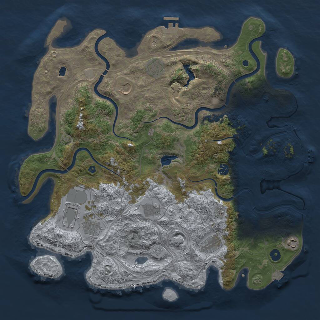 Rust Map: Procedural Map, Size: 4300, Seed: 84793274, 15 Monuments