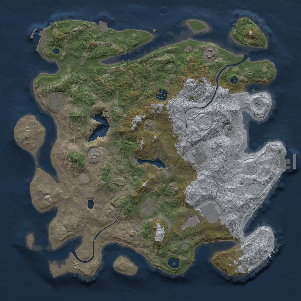Rust Map: Procedural Map, Size: 4000, Seed: 35456567, 13 Monuments