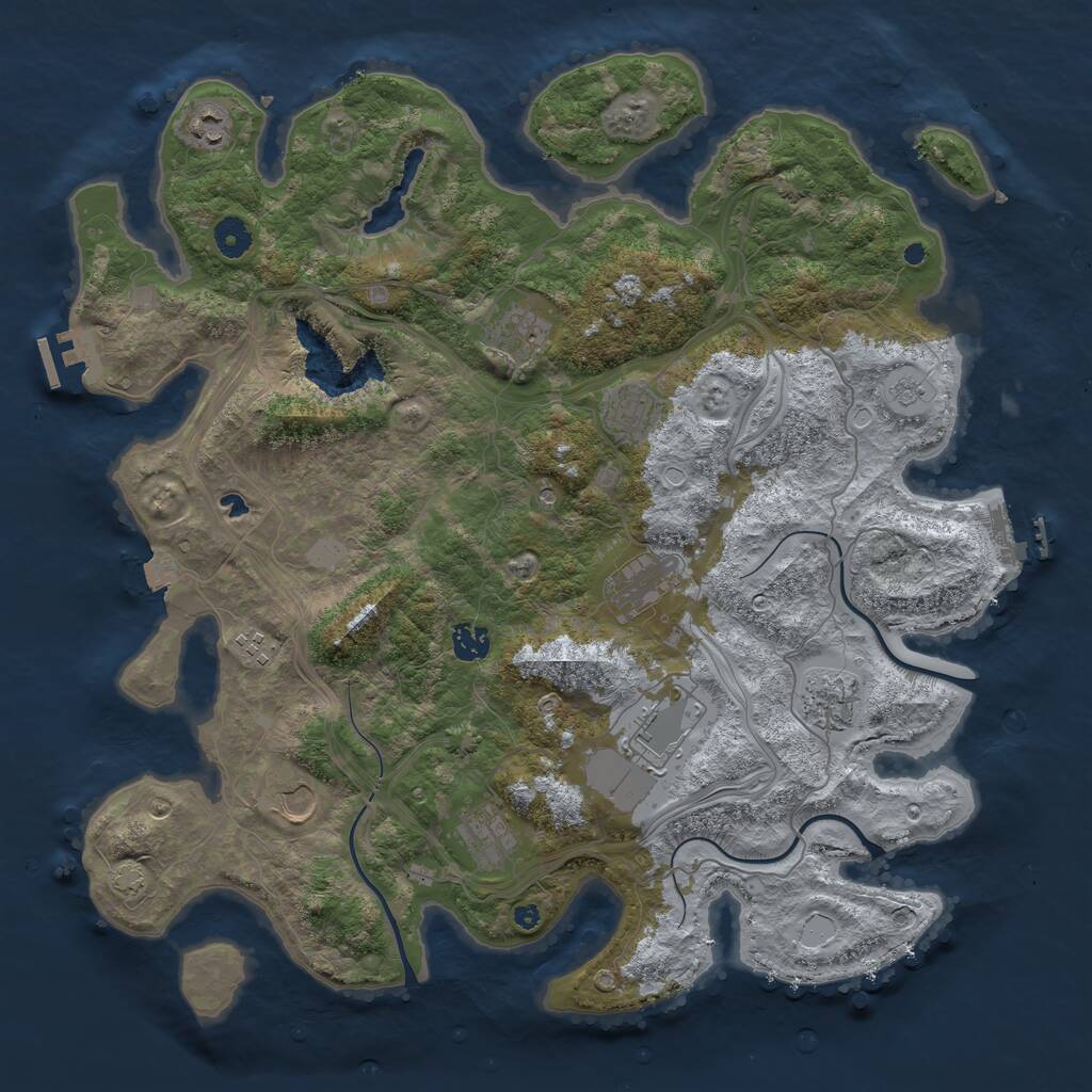 Rust Map: Procedural Map, Size: 4250, Seed: 994889689, 16 Monuments