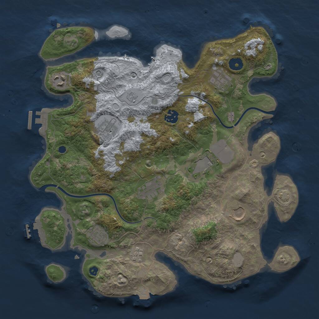 Rust Map: Procedural Map, Size: 3500, Seed: 274397759, 15 Monuments