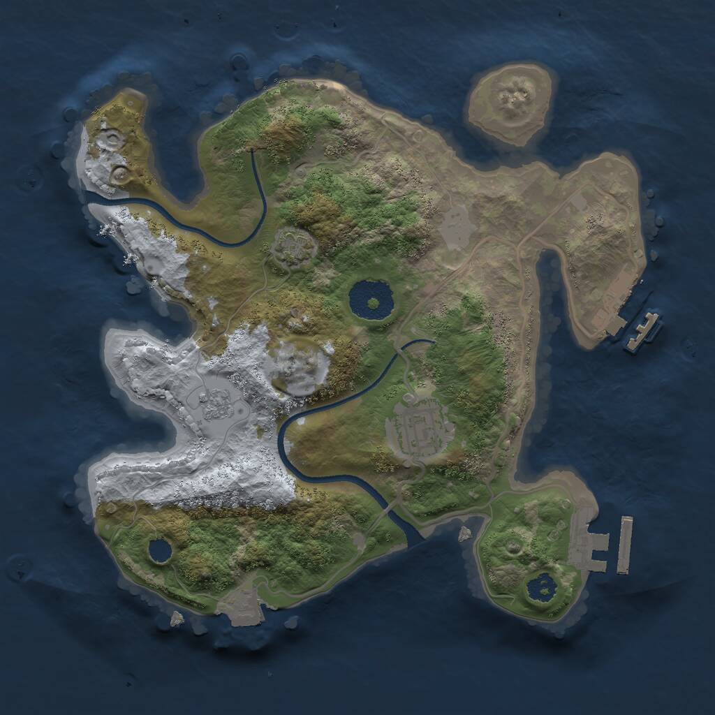 Rust Map: Procedural Map, Size: 2500, Seed: 1515822476, 6 Monuments