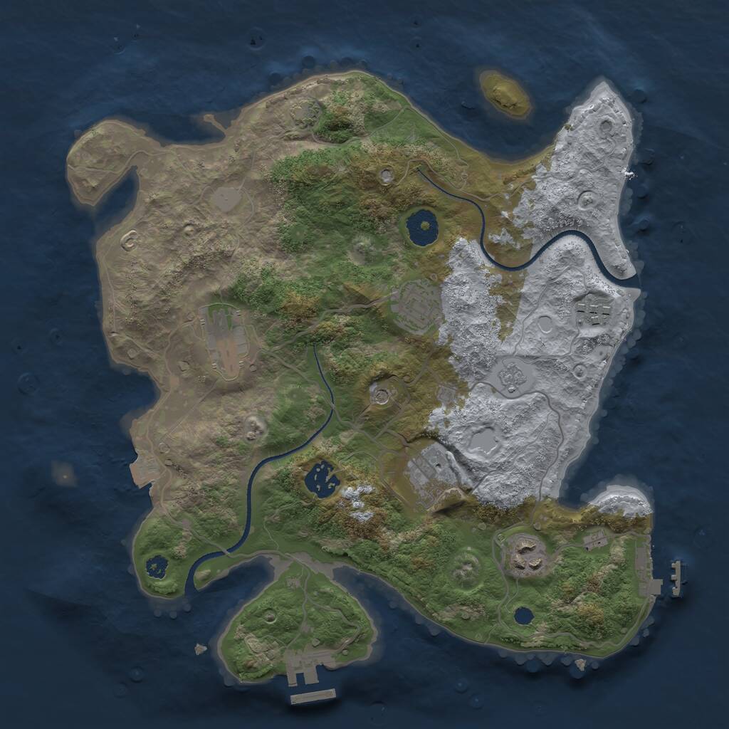 Rust Map: Procedural Map, Size: 3250, Seed: 251224, 12 Monuments