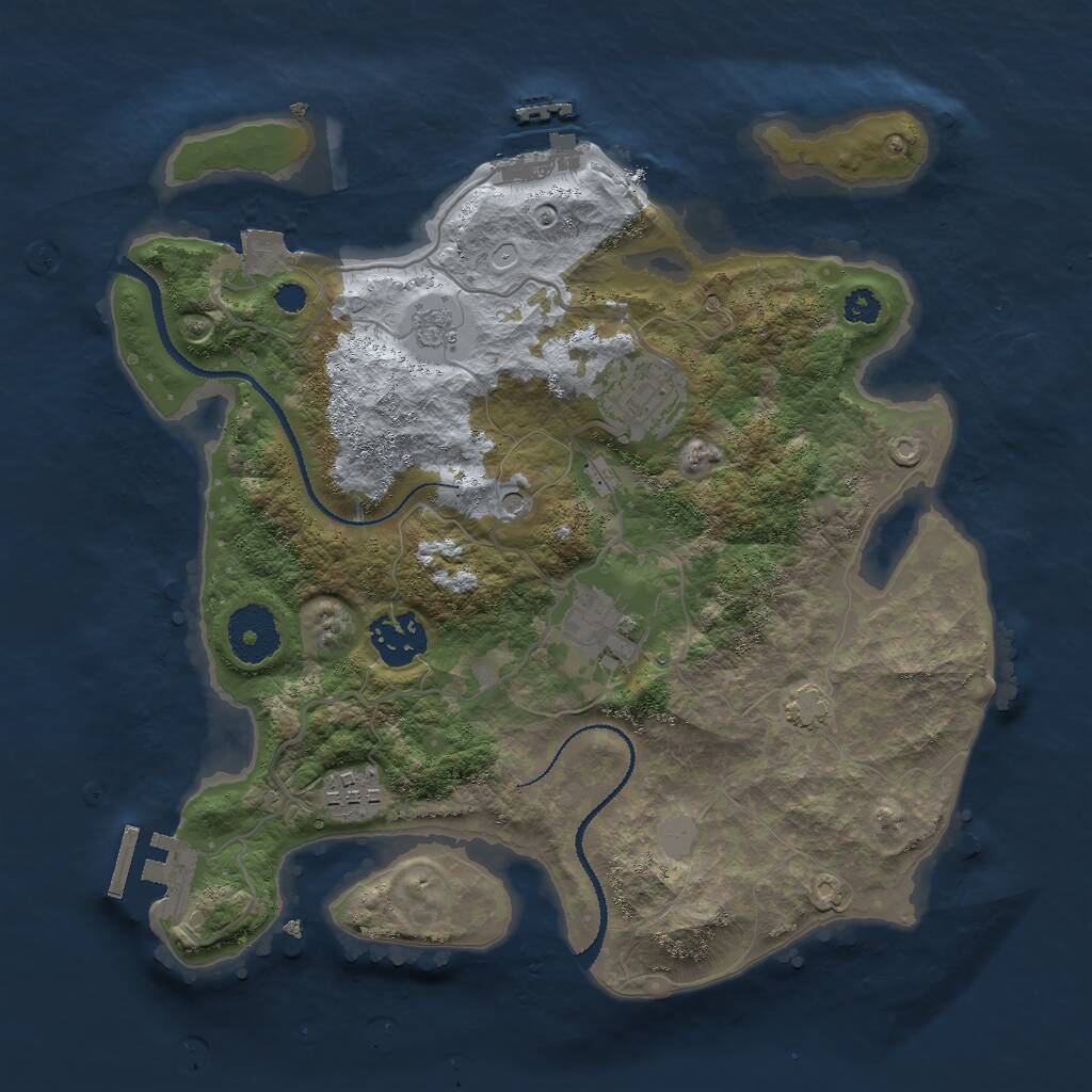 Rust Map: Procedural Map, Size: 3000, Seed: 1248485422, 10 Monuments