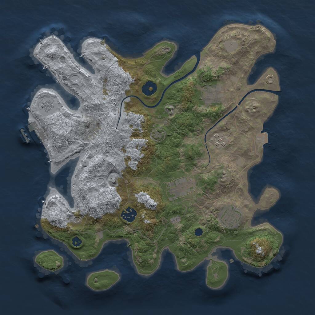 Rust Map: Procedural Map, Size: 3250, Seed: 17122024, 10 Monuments