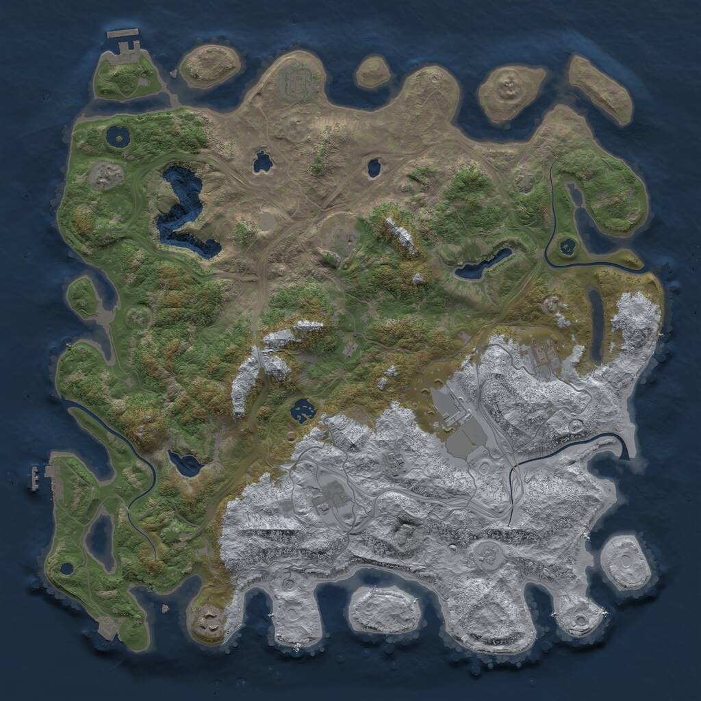 Rust Map: Procedural Map, Size: 4500, Seed: 3111997, 14 Monuments