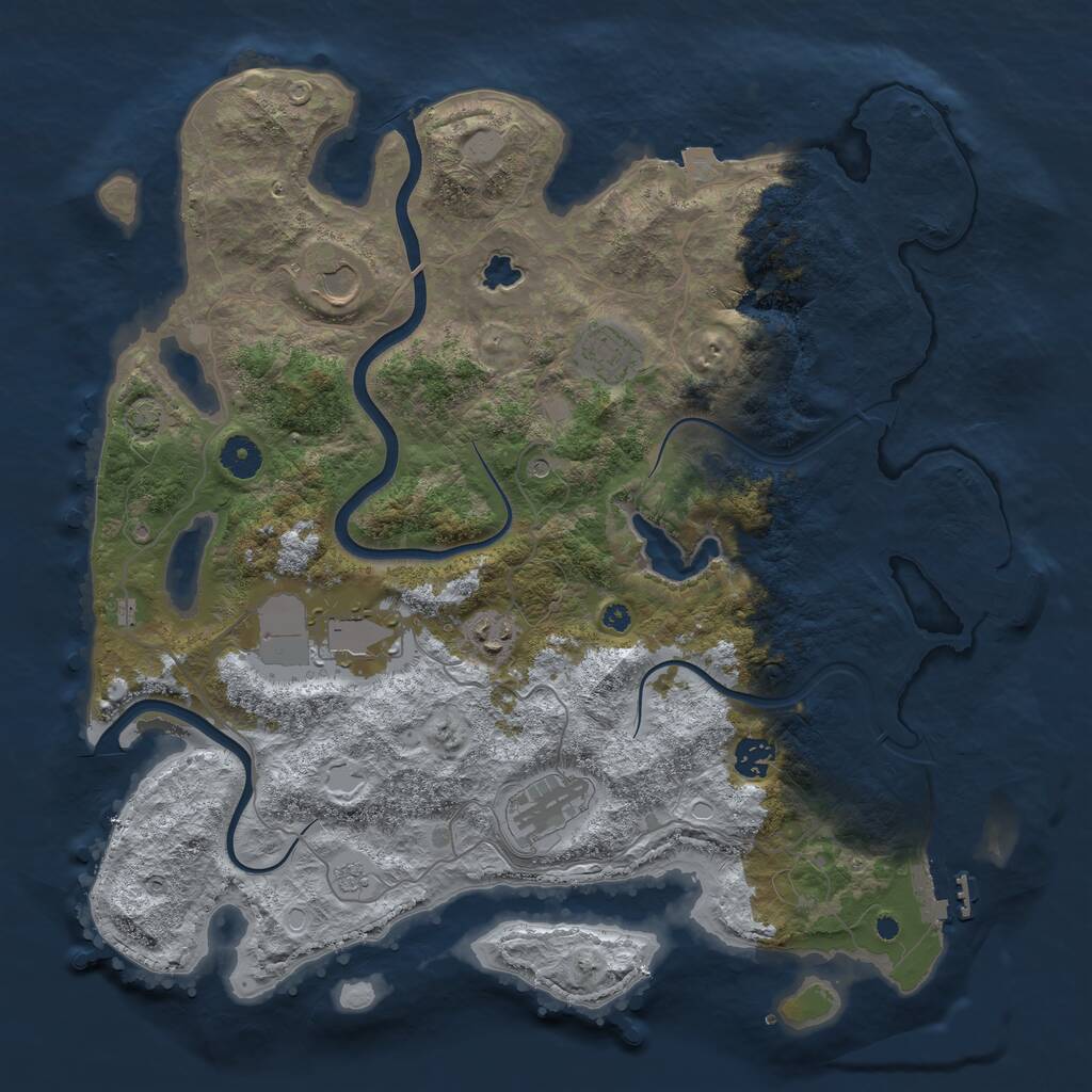 Rust Map: Procedural Map, Size: 4000, Seed: 18030030, 12 Monuments