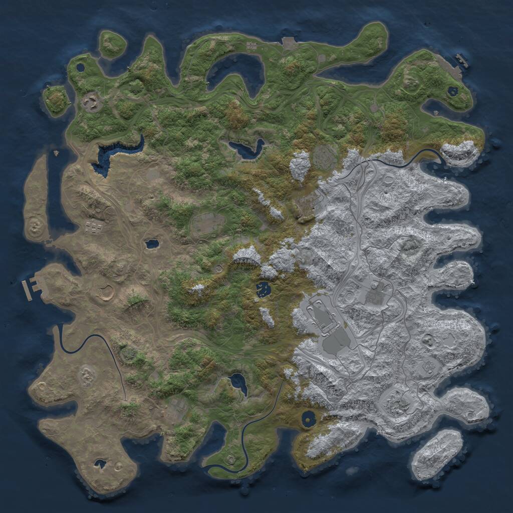 Rust Map: Procedural Map, Size: 4915, Seed: 752466, 17 Monuments