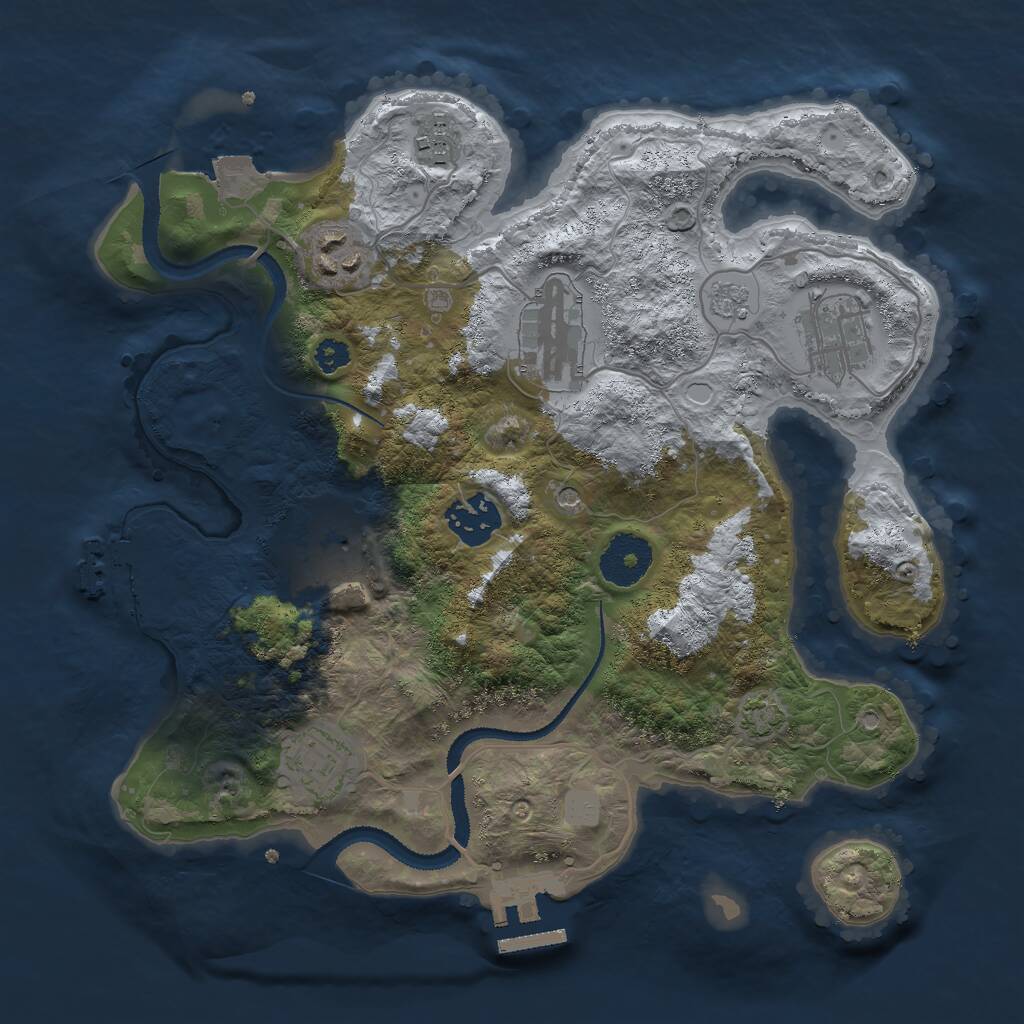 Rust Map: Procedural Map, Size: 3000, Seed: 19369593, 13 Monuments