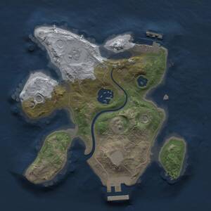 Thumbnail Rust Map: Procedural Map, Size: 2000, Seed: 1036427191, 6 Monuments