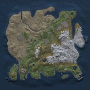 Thumbnail Rust Map: Procedural Map, Size: 3500, Seed: 733801269, 13 Monuments