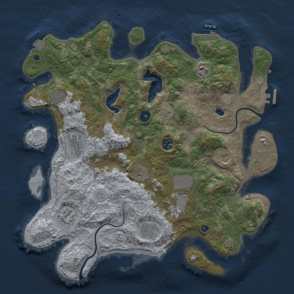 Rust Map: Procedural Map, Size: 4000, Seed: 2070469254, 15 Monuments