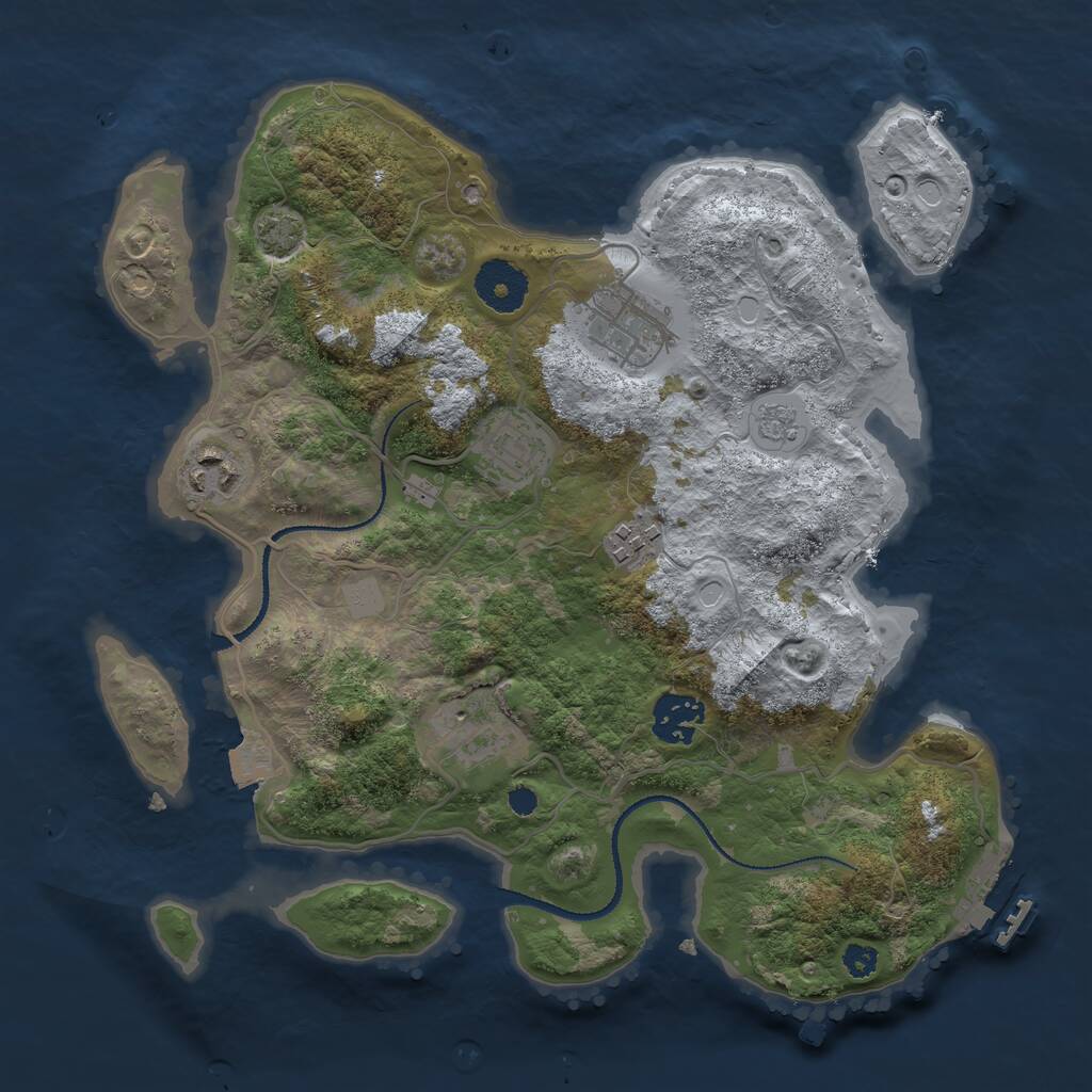 Rust Map: Procedural Map, Size: 3159, Seed: 151548454, 10 Monuments