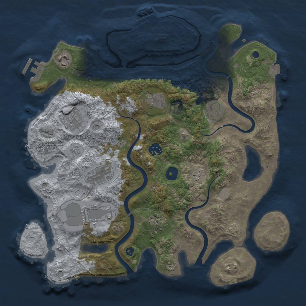 Rust Map: Procedural Map, Size: 3550, Seed: 300, 15 Monuments