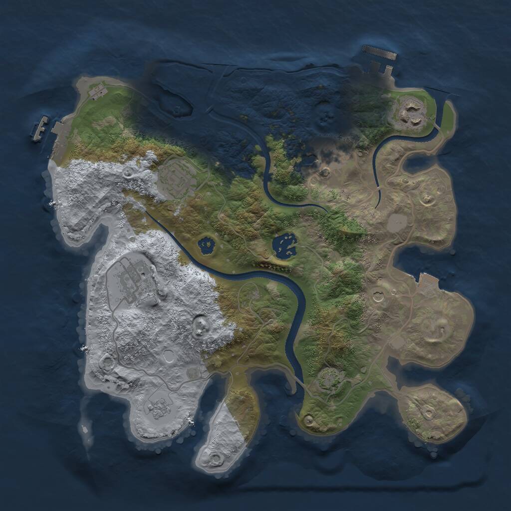 Rust Map: Procedural Map, Size: 3000, Seed: 1476268112, 11 Monuments