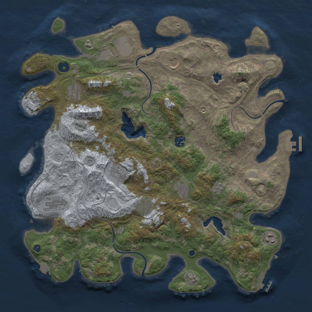 Rust Map: Procedural Map, Size: 4250, Seed: 875614020, 16 Monuments