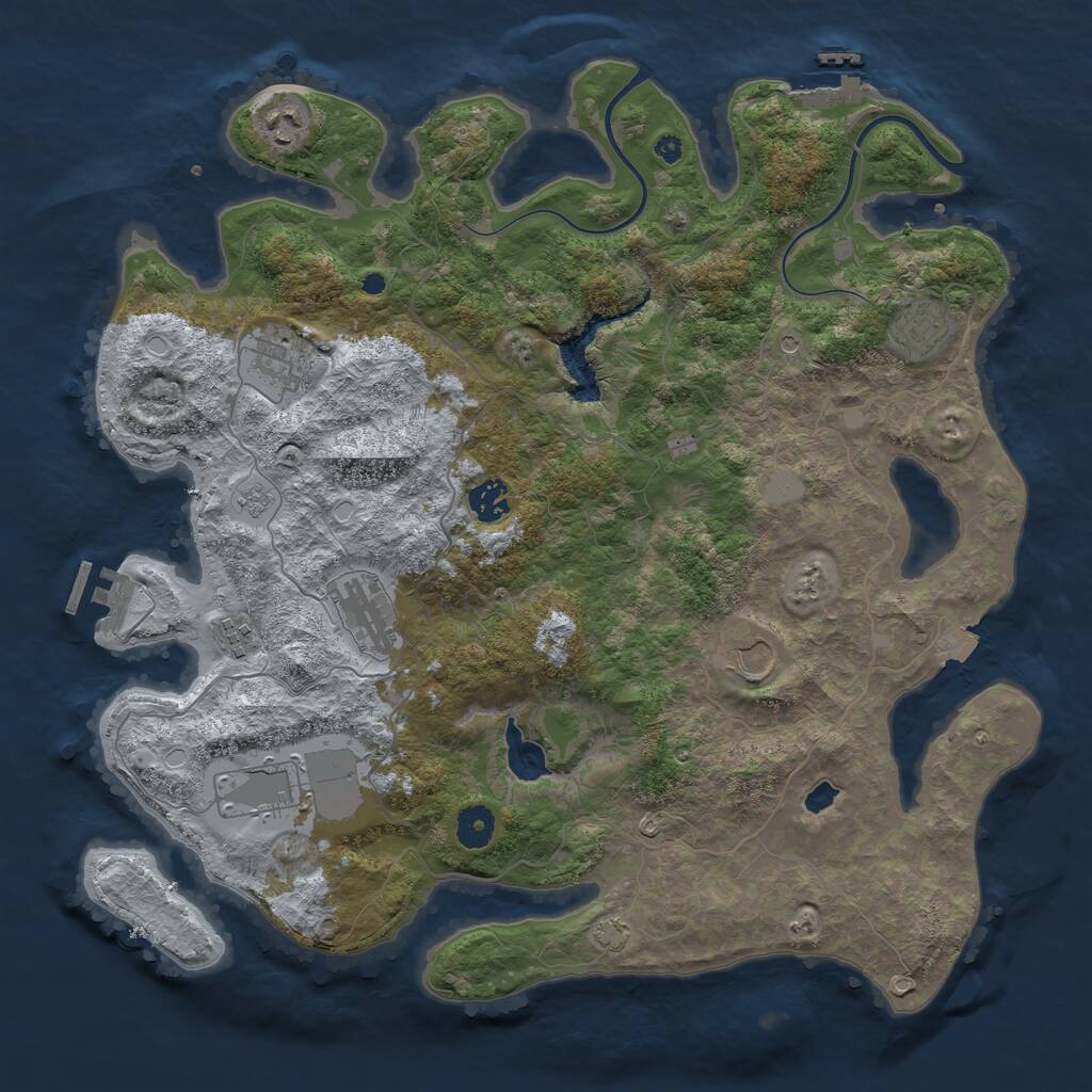 Rust Map: Procedural Map, Size: 4000, Seed: 817360976, 14 Monuments